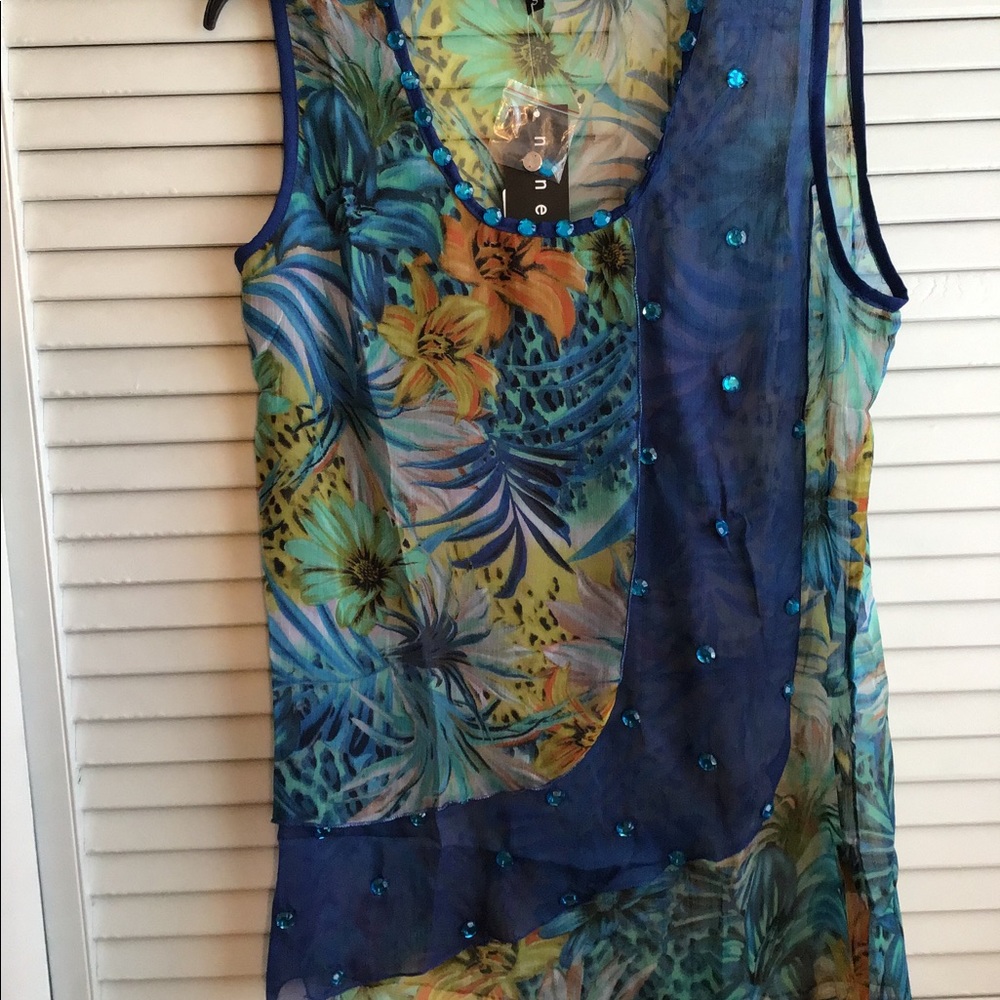 Jeweled sheer tank Sz Small
